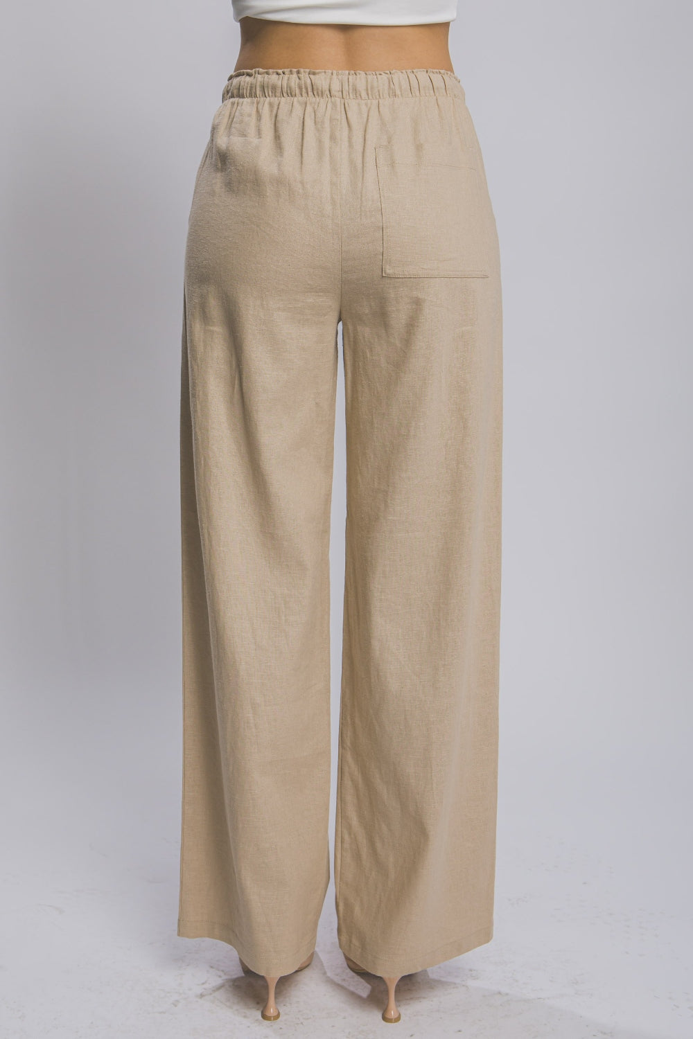 Pants Drawstring Pockets Wide Leg
