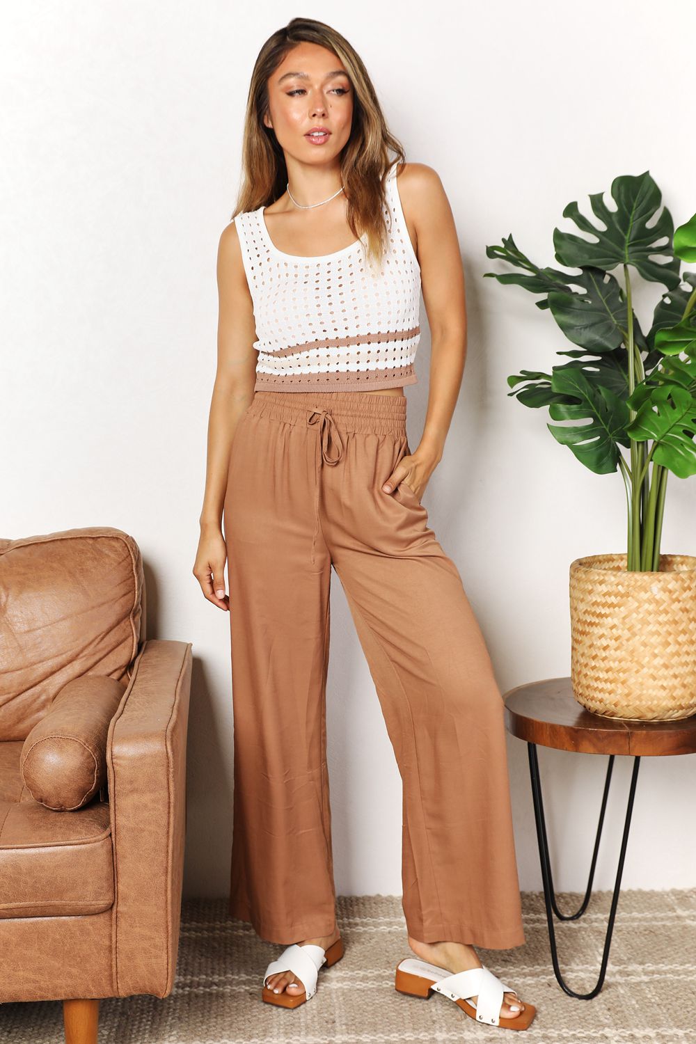 Pants Drawstring Wide Leg