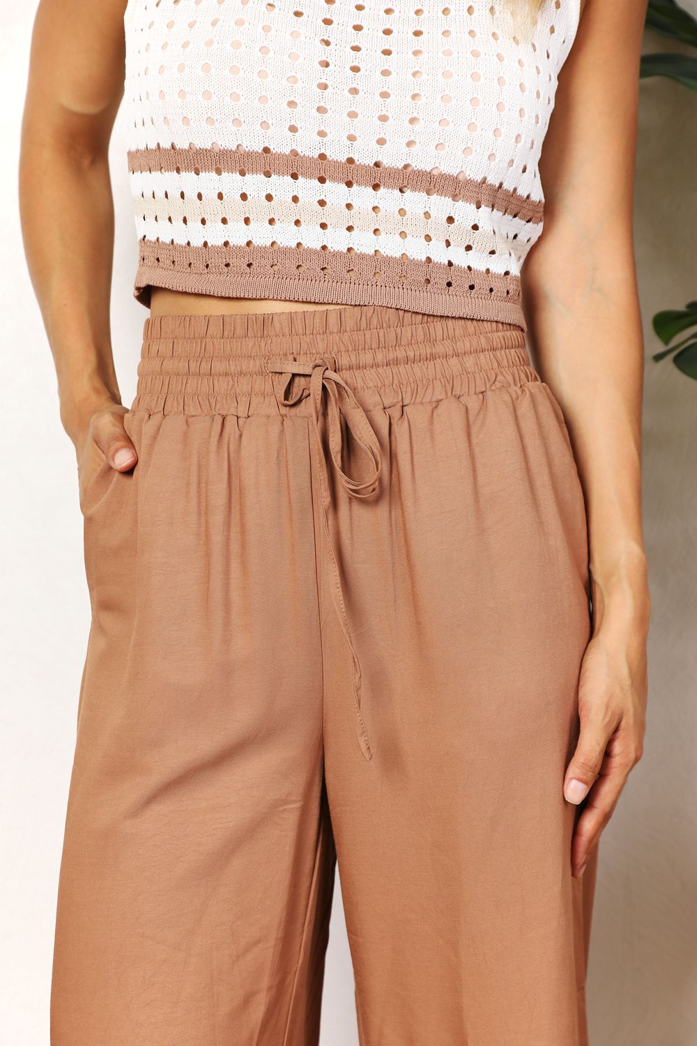 Pants Drawstring Wide Leg