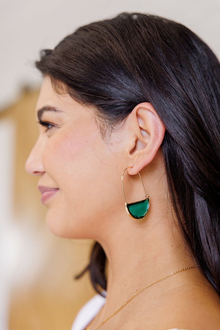 Earrings Half Circle Crystal