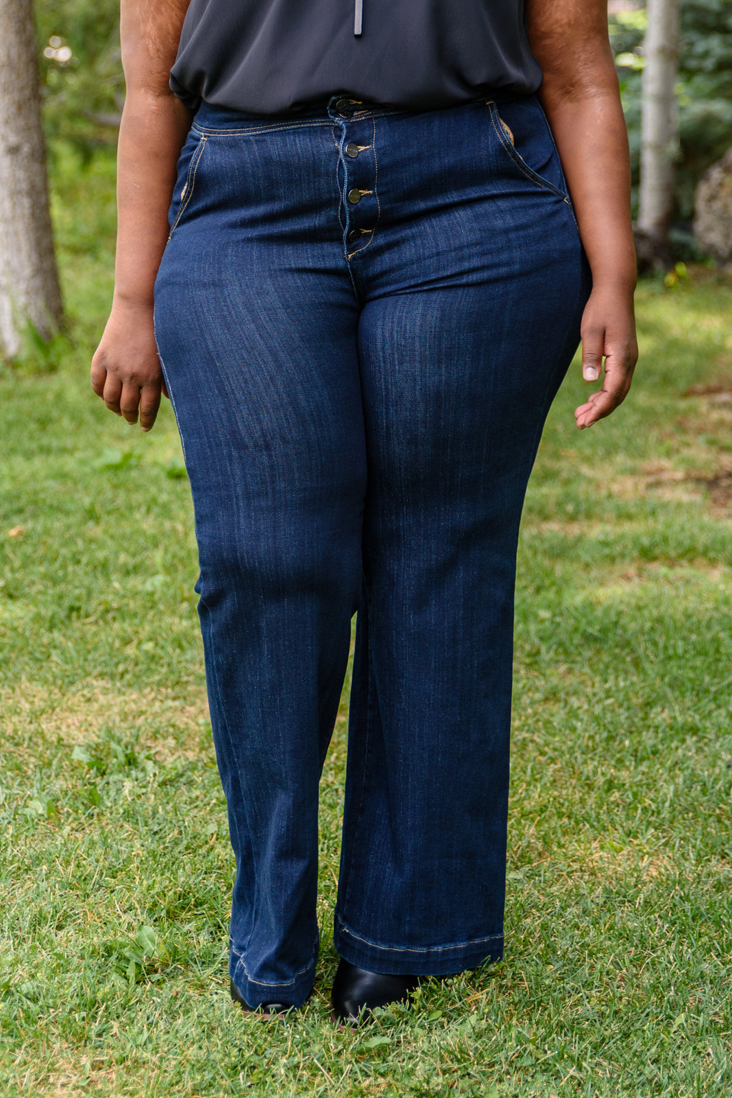 Pants Pockets Wide Leg