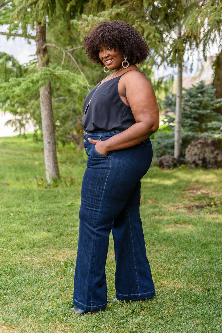 Pants Pockets Wide Leg