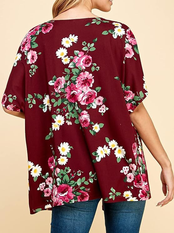 Plus Kimono Floral Print