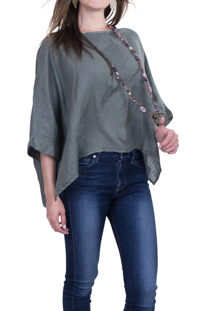 Love is like a Dress_-_Blouse Linen Italian_-_Olive