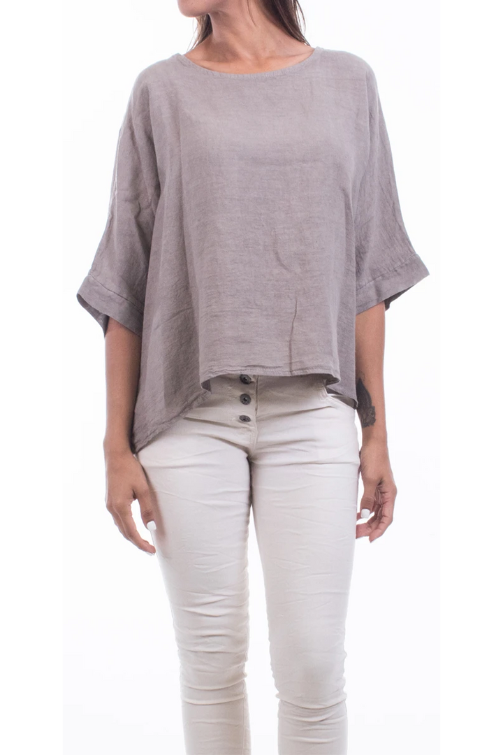 Love is like a Dress_-_Blouse Linen Italian_-_Taupe